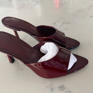 Elegant Burgundy Heeled Mules